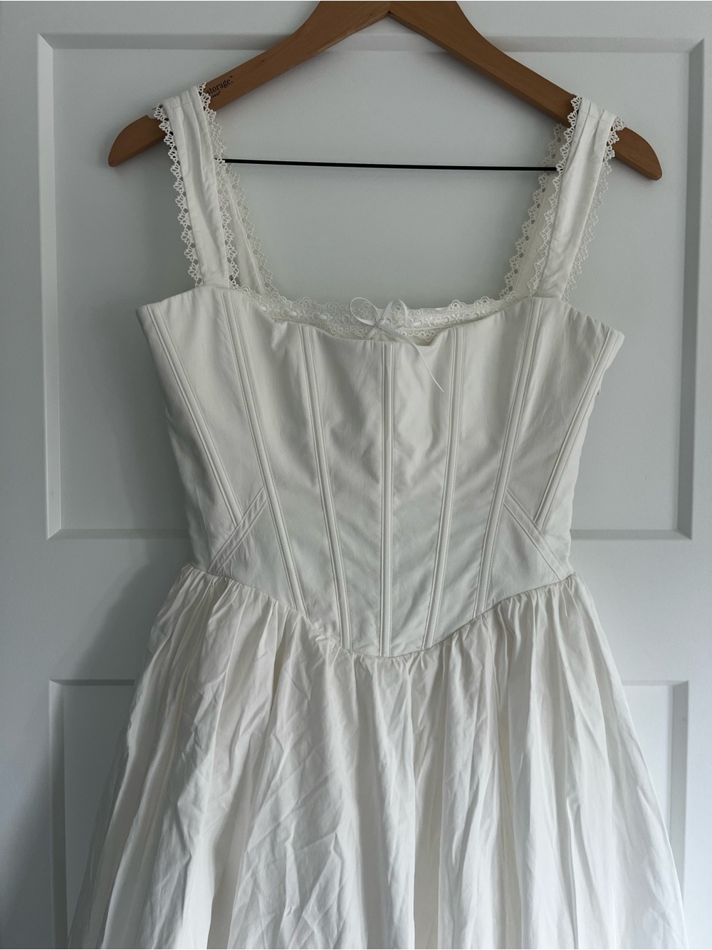 House of Cb AMARA
White Stretch Cotton Corset Midi Dress